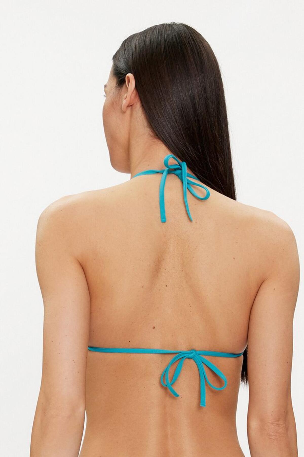 Calvin Klein TRIANGLE-RP Mavi Kadın Bikini Üstü