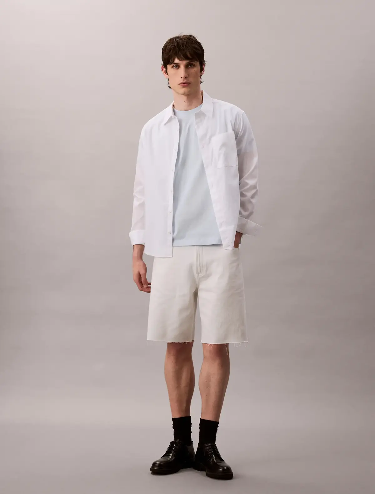Calvin Klein SS EASY MONOGRAM TEE, CIQ Açık Mavi Erkek T-Shirt