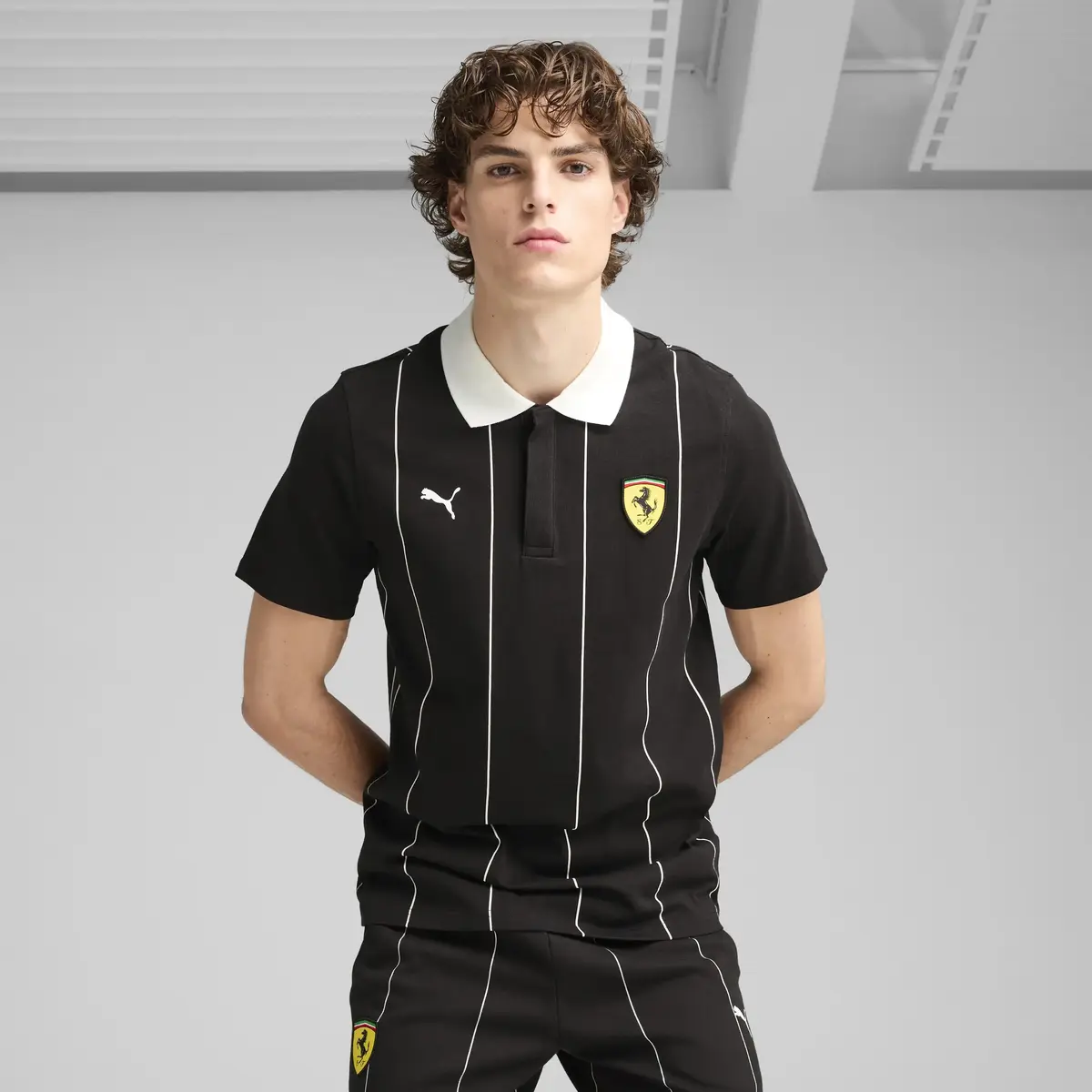 PUMA Ferrari Race Premium Polo Siyah Erkek Polo T-Shirt