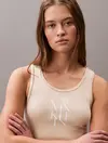 Calvin Klein SL COTTON 1X1 RIB TANK DRESS Bej Kadın Elbise
