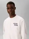 Calvin Klein LS PREMIUM TERRY GRP, P74 Krem Erkek Sweatshirt