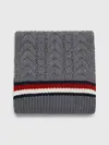 Tommy Hilfiger TH PREMIUM CABLE KNI Erkek Gri Atkı
