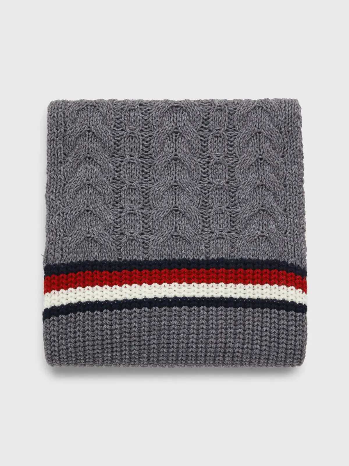 Tommy Hilfiger TH PREMIUM CABLE KNI Erkek Gri Atkı