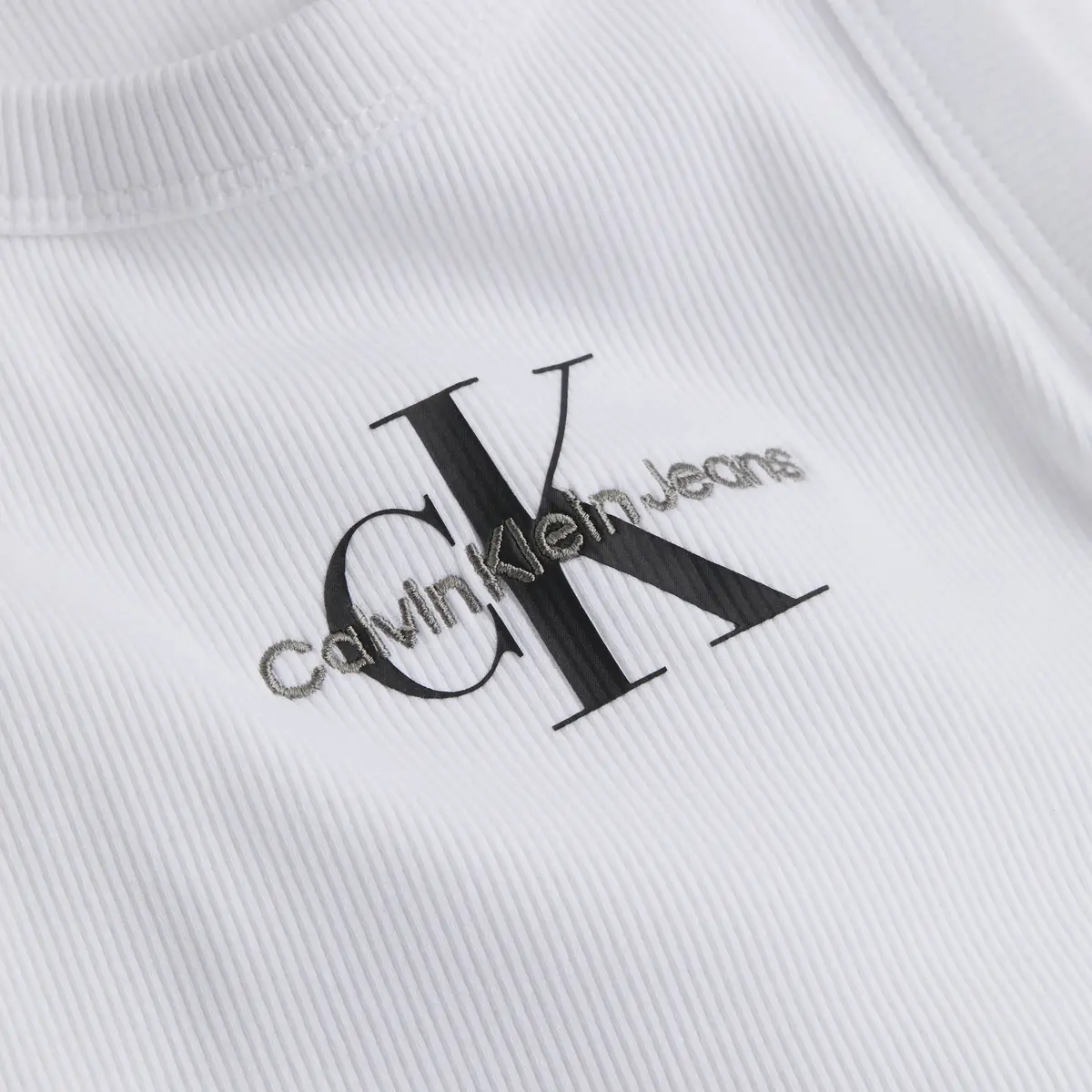 Calvin Klein MONOLOGO RIB TANK TO, YAA Beyaz Kadın T-Shirt & Polo