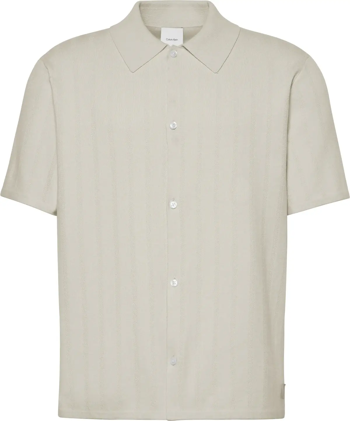 Calvin Klein SS JACQUARD MESH SHI, CJH Beyaz Erkek T-Shirt & Polo