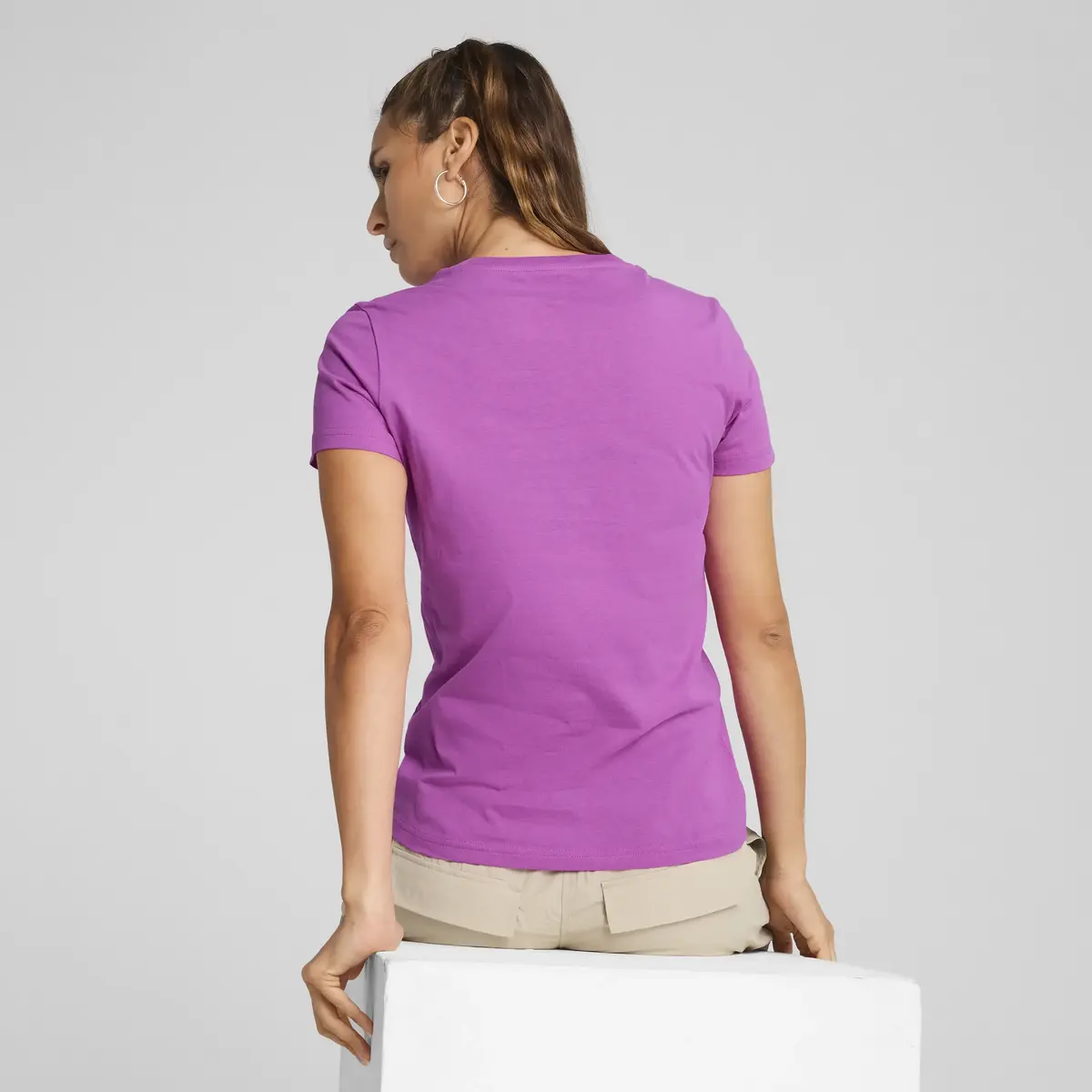 Puma ESS ELEVATED Tee Pembe Kadın T-Shirt & Polo