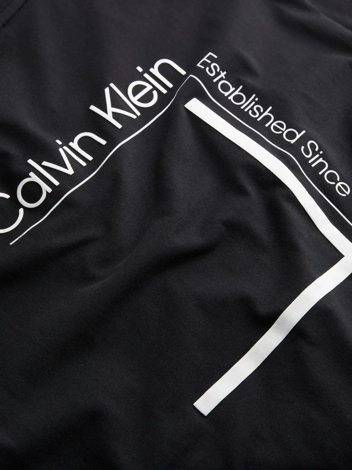 Calvin Klein CP-LINEAR BOX LOGO Siyah Erkek Tişört