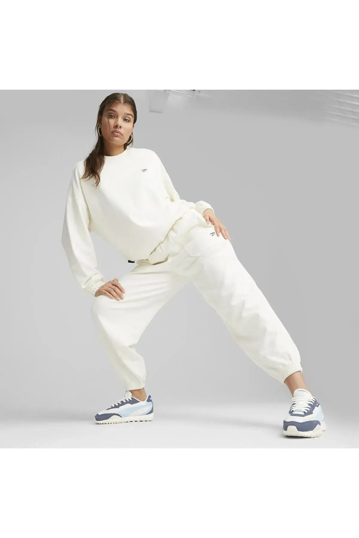 Puma DOWNTOWN Sweatpants TR Kırık Beyaz Kadın Eşofman Altı