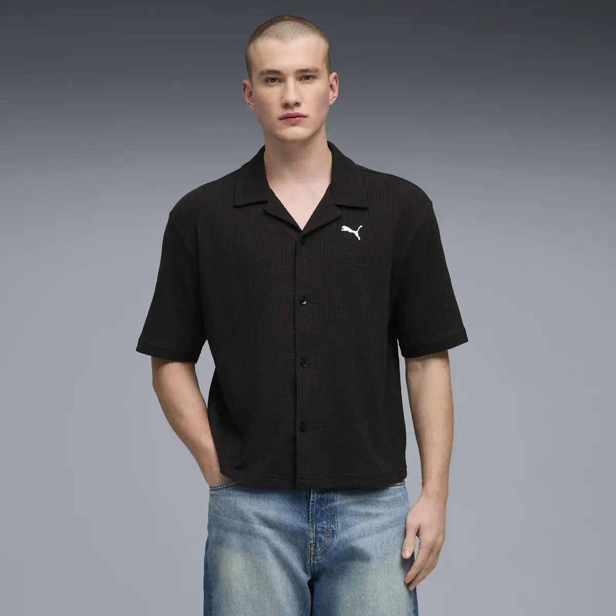 Puma WARDROBE ESS Shirt Siyah Erkek T-Shirt