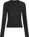 Calvin Klein SEMI SHEER RIB LS SL, BEH Kadın Siyah Kazak