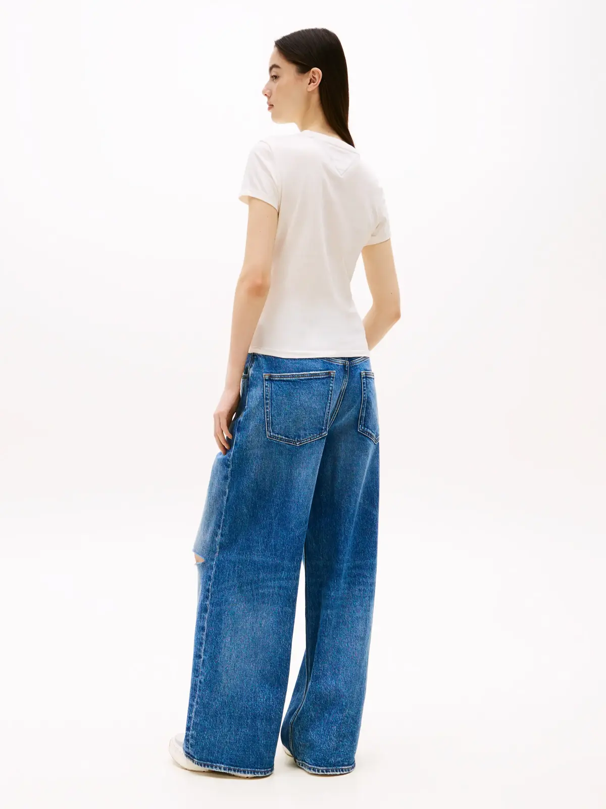 Tommy Hilfiger TJW SLIM TJ US LINEA, YBH Krem Kadın T-Shirt & Polo