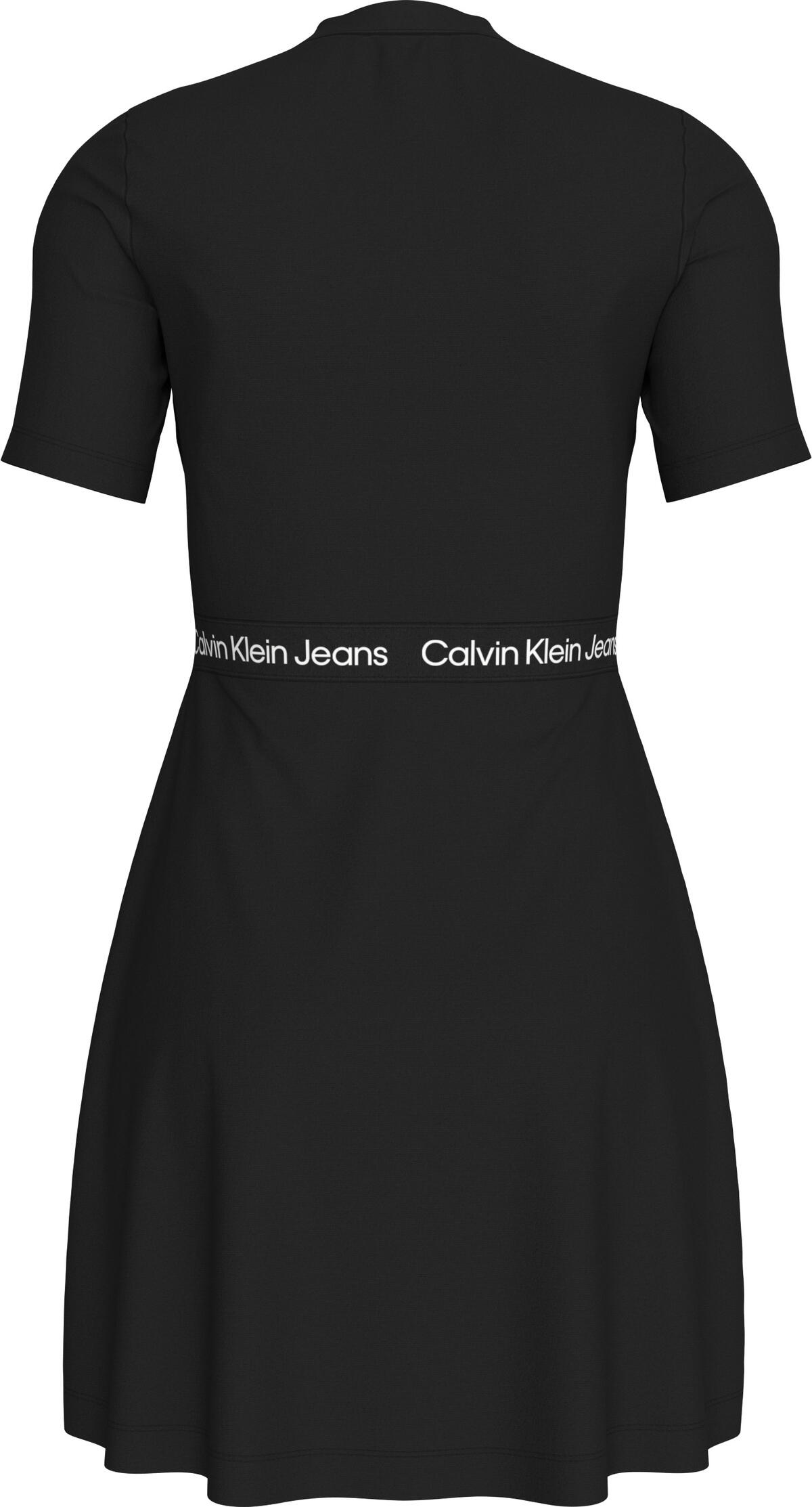 Calvin Klein TAPE MILANO SHORT SL Kadın Siyah Elbise