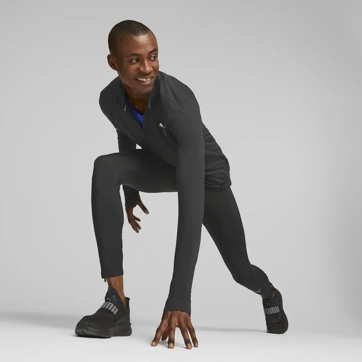 Puma RUN FAVORITE 1/4 ZIP M Siyah Erkek T-Shirt