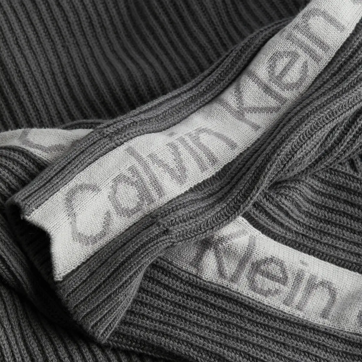 Calvin Klein LOGO INTARSIA TAPE S Erkek Antrasit Kazak