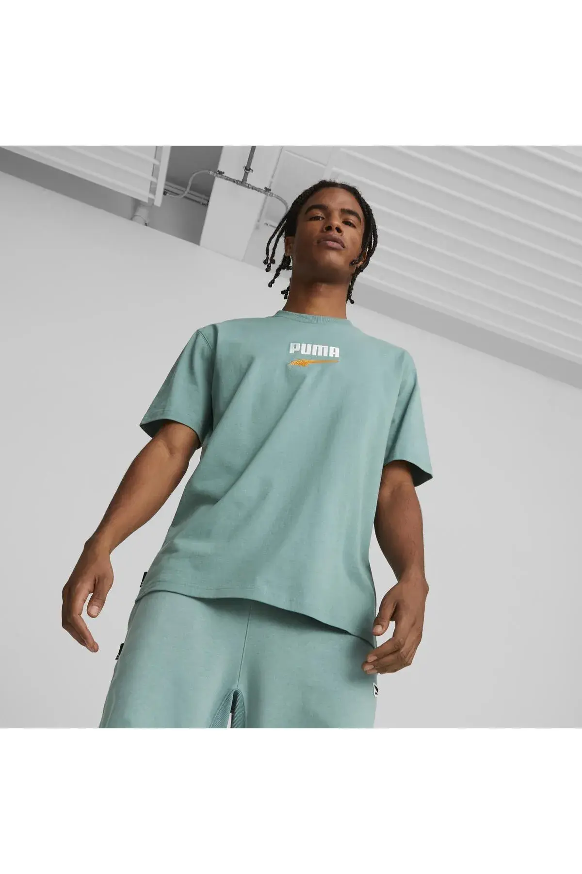 Puma Downtown Logo Tee Mavi Erkek Tişört