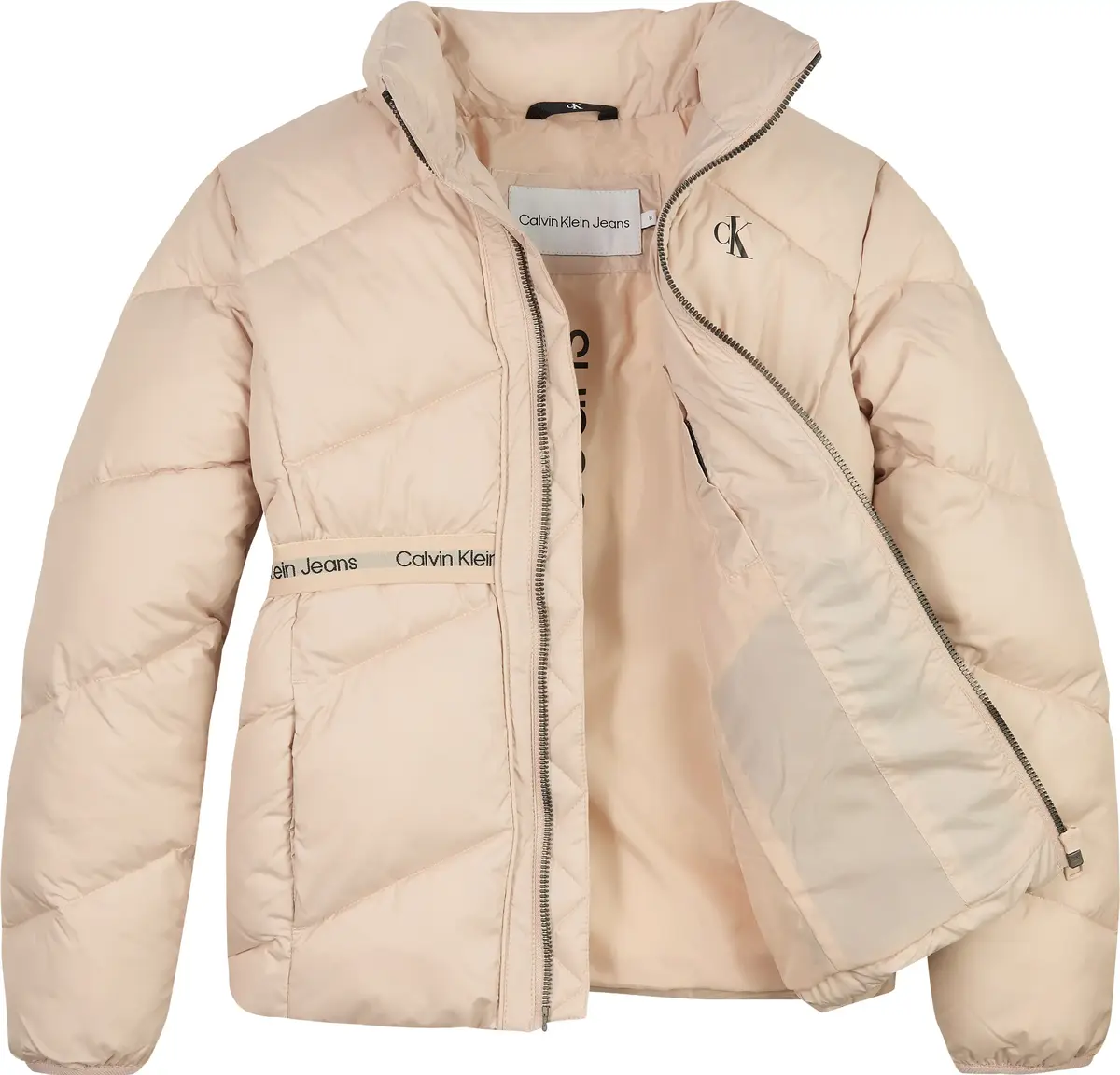 Calvin Klein LOGO TAPE LIGHT JACK Kadın Kahverengi Şişme Mont