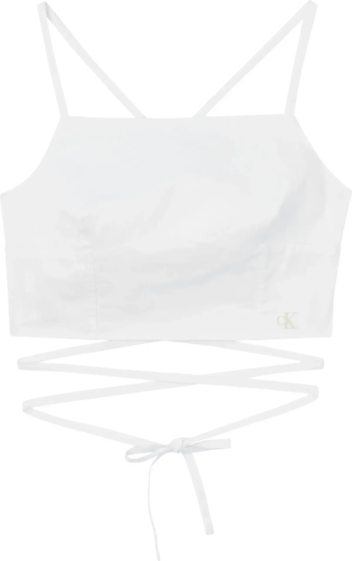 Calvin Klein CORSET STRAPS CROSSO Kadın Beyaz T-Shirt