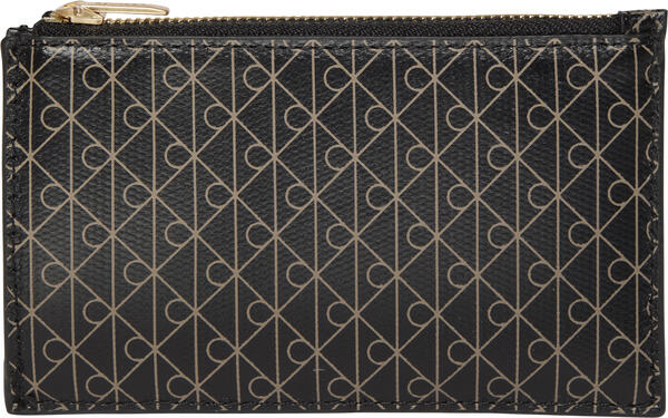 Calvin Klein EMBLEM AOP TOP ZIP CARDCASE Siyah Kadın Cüzdan