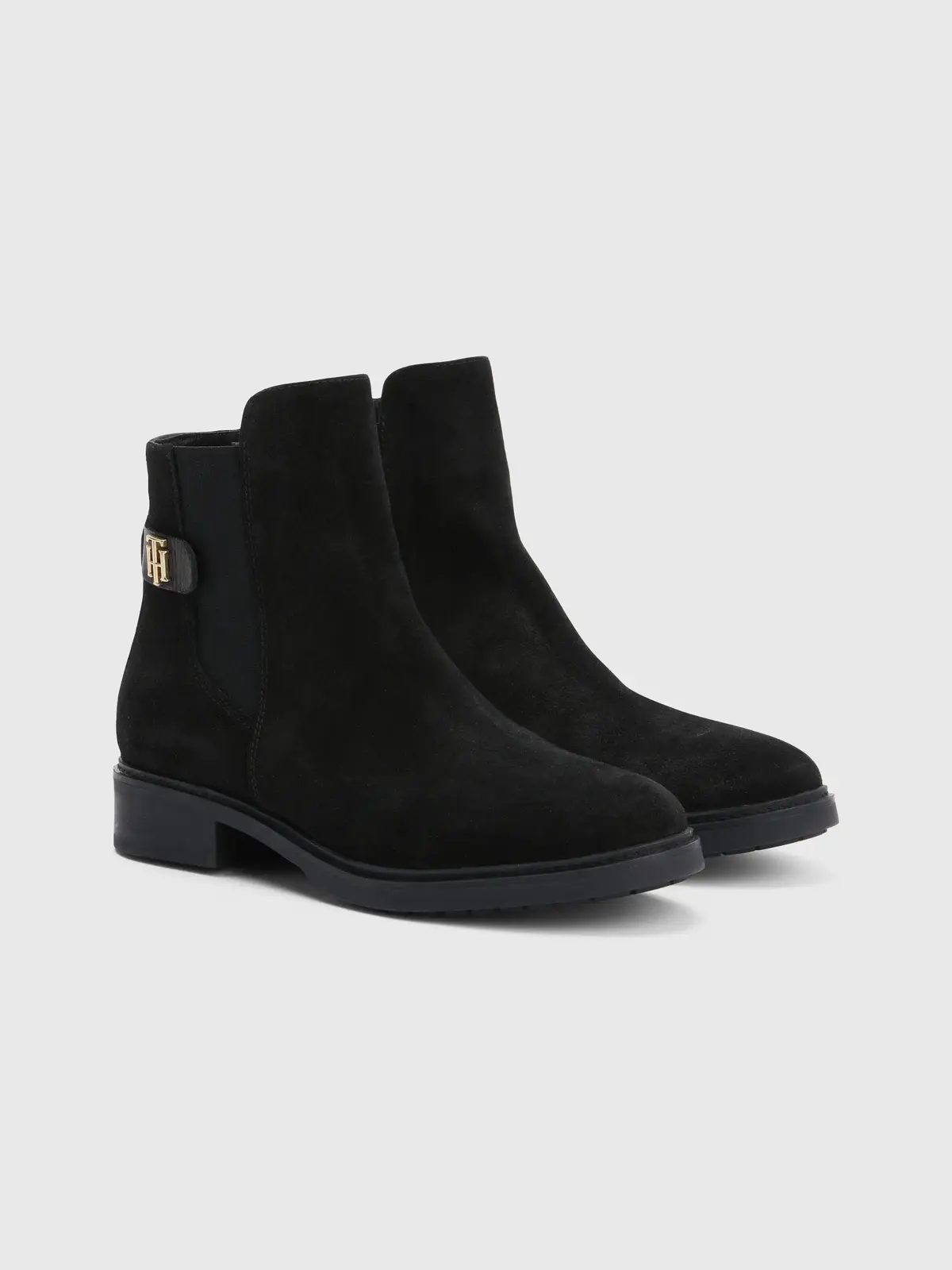 Tommy Hilfiger TH SUEDE FLAT BOOT Kadın Siyah Bot