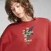 PUMA WARDROBE ESS Graphic Crew Kırmızı Kadın Sweatshirt