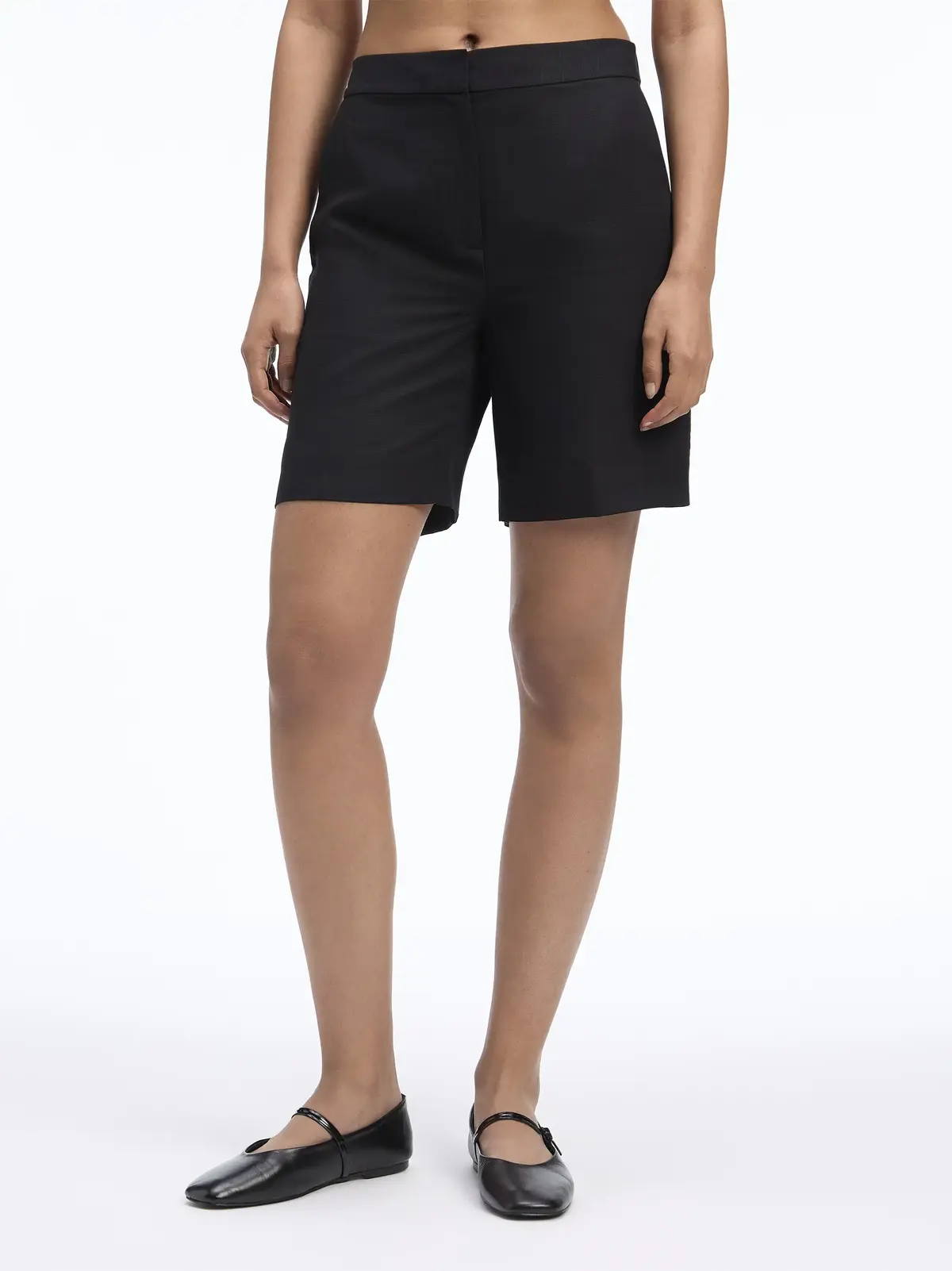 Calvin Klein LINEN BLEND SHORTS, BEH Siyah Kadın Şort