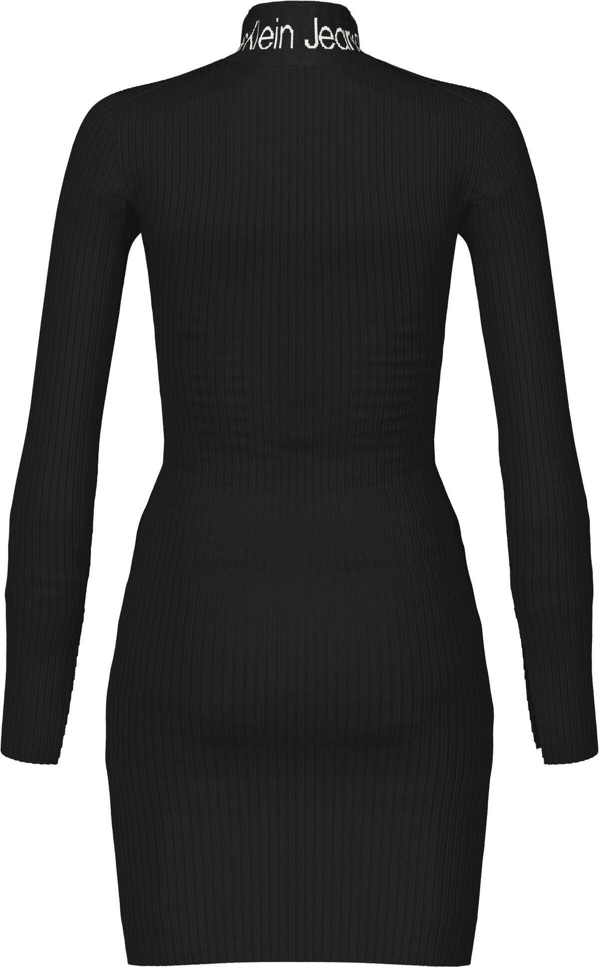 Calvin Klein LOGO INTARSIA SWEATE Kadın Siyah Elbise