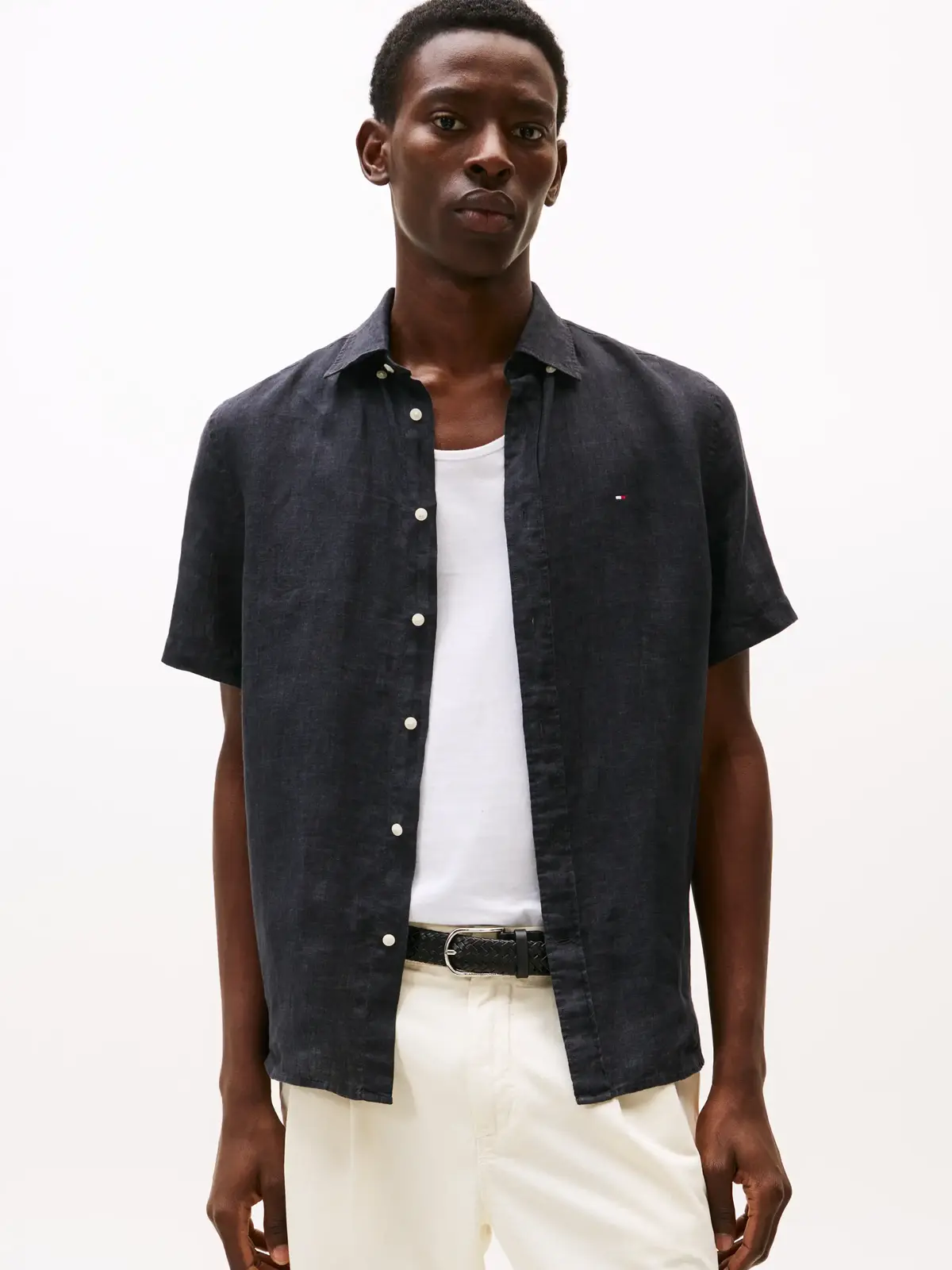 Tommy Hilfiger PIGMENT DYED LINEN R, BDS Siyah Erkek Gömlek