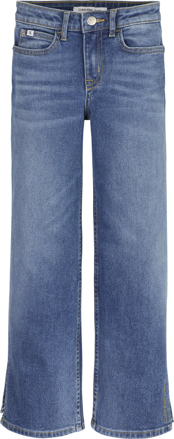 Calvin Klein HR WIDE LEG MID BLUE Kadın Mavi Kot Pantolon