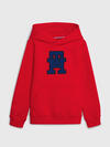 Tommy Hilfiger U MONOGRAM NY HOODIE Erkek Kırmızı Hoodie