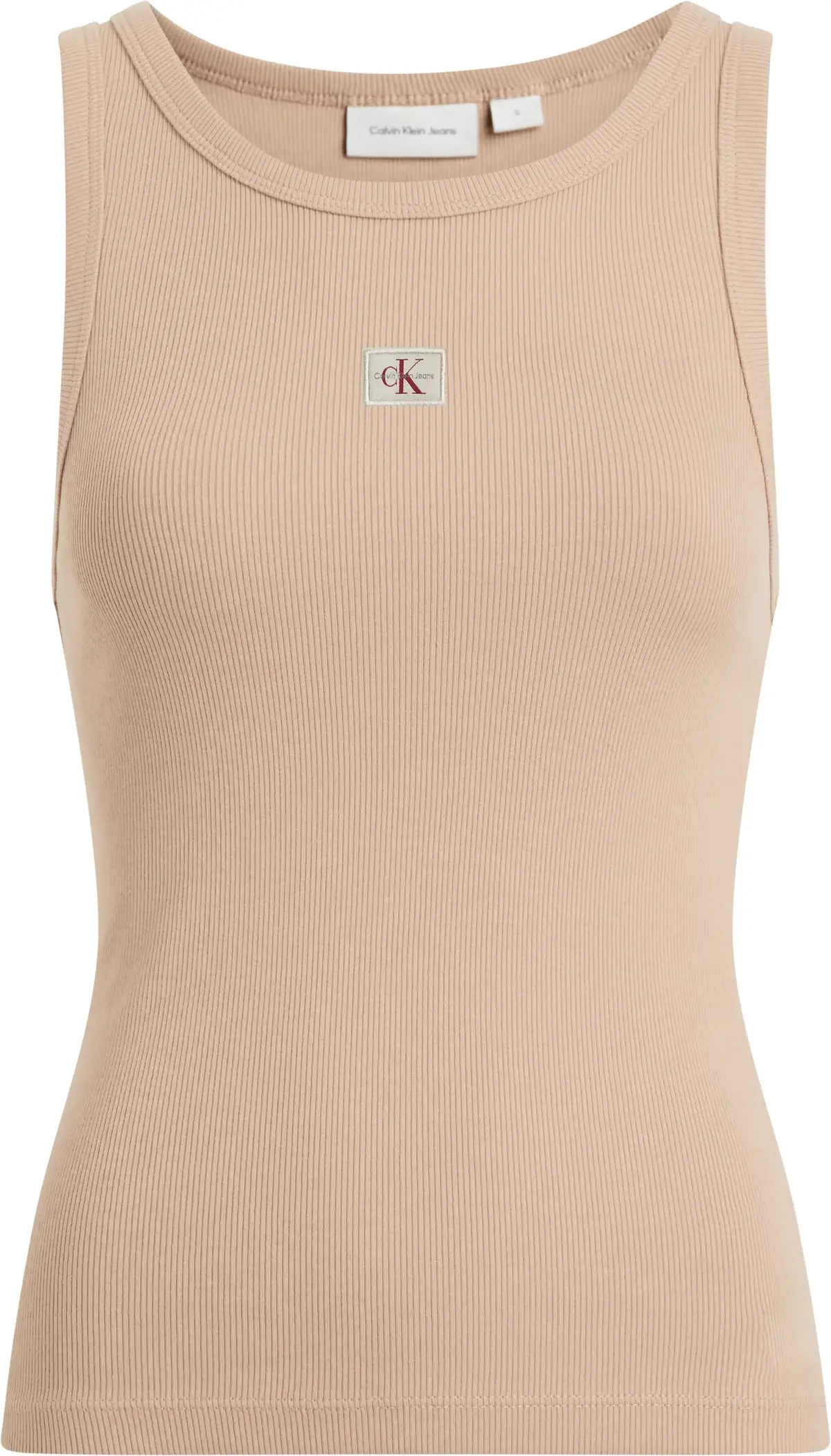 Calvin Klein WOVEN LABEL RIB TANK, TGW Pembe Kadın T-Shirt & Polo