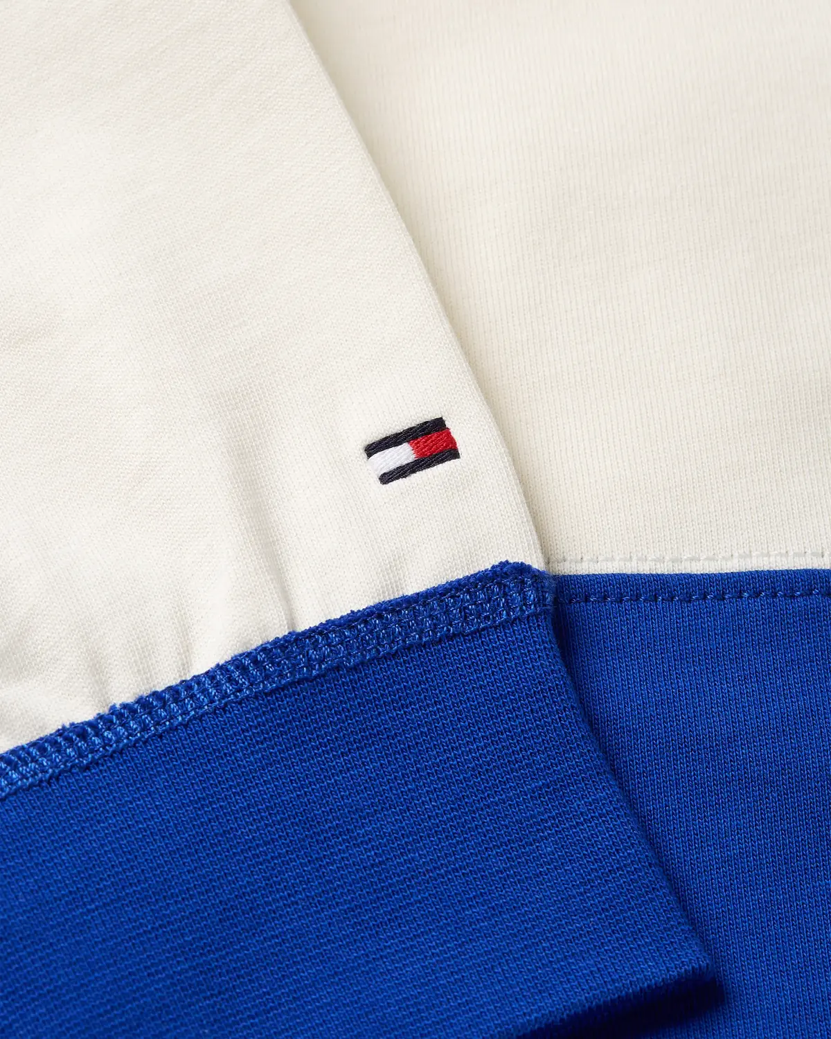 Tommy Hilfiger BLOCKING RUGBY SHIRT Erkek Mavi Polo Sweatshirt