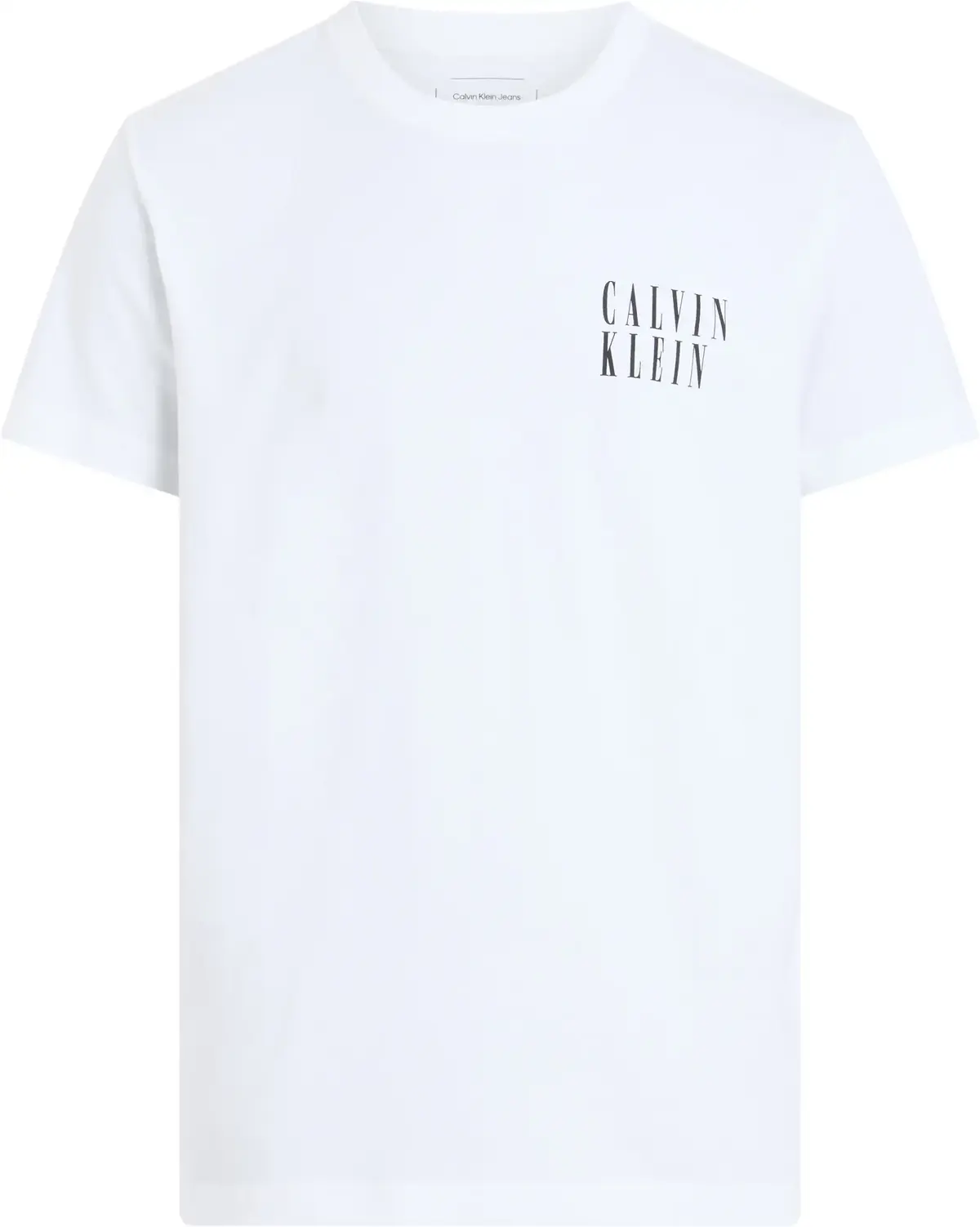 Calvin Klein OMBRE TEXT BOX TEE, YAF Beyaz Erkek T-Shirt & Polo