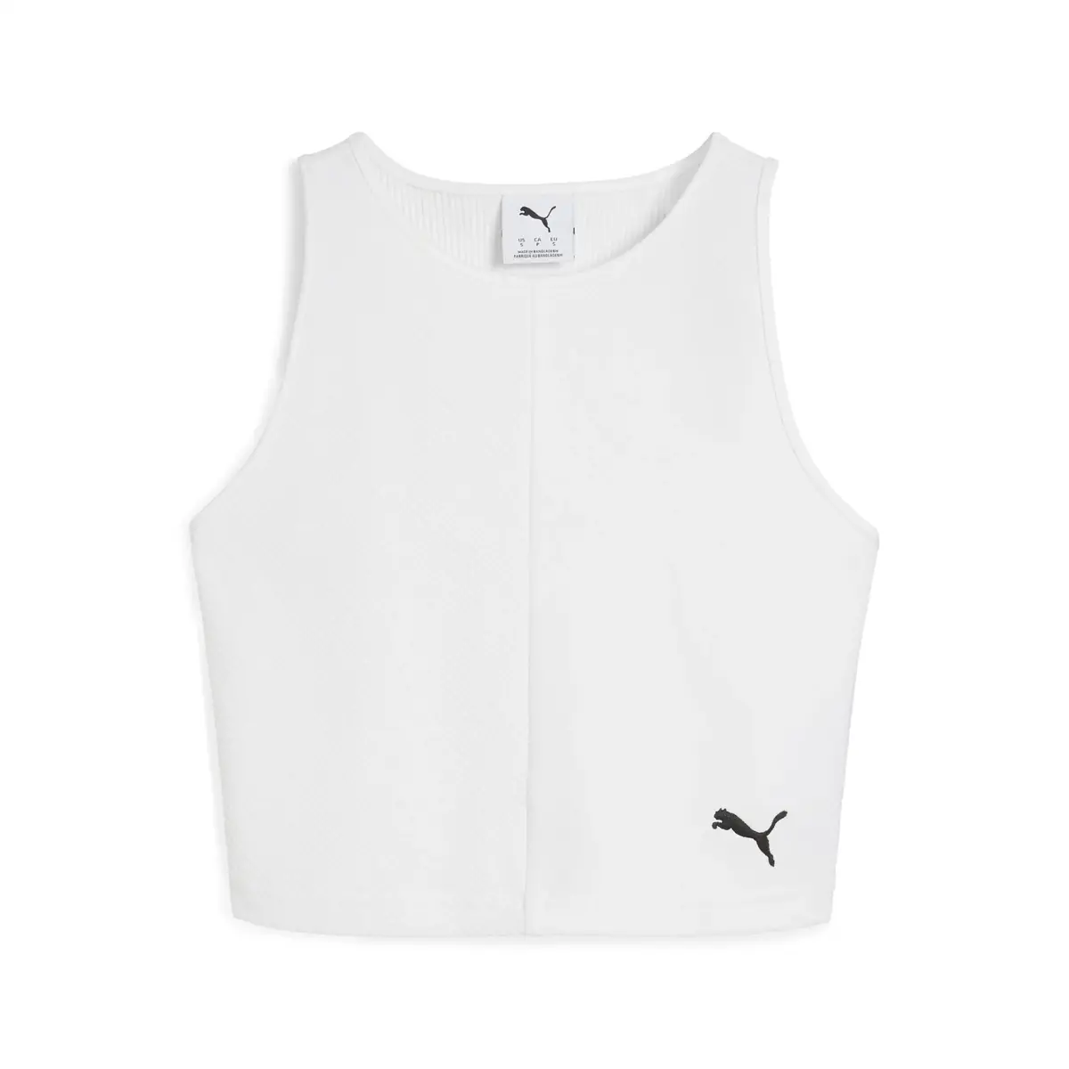 Puma WARDROBE ESS Ribbed Crop Top Beyaz Kadın Crop