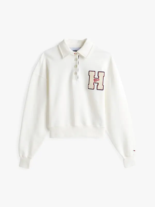 Tommy Hilfiger TJW H GRAPHIC HWK PO Kadın Beyaz Sweatshirt