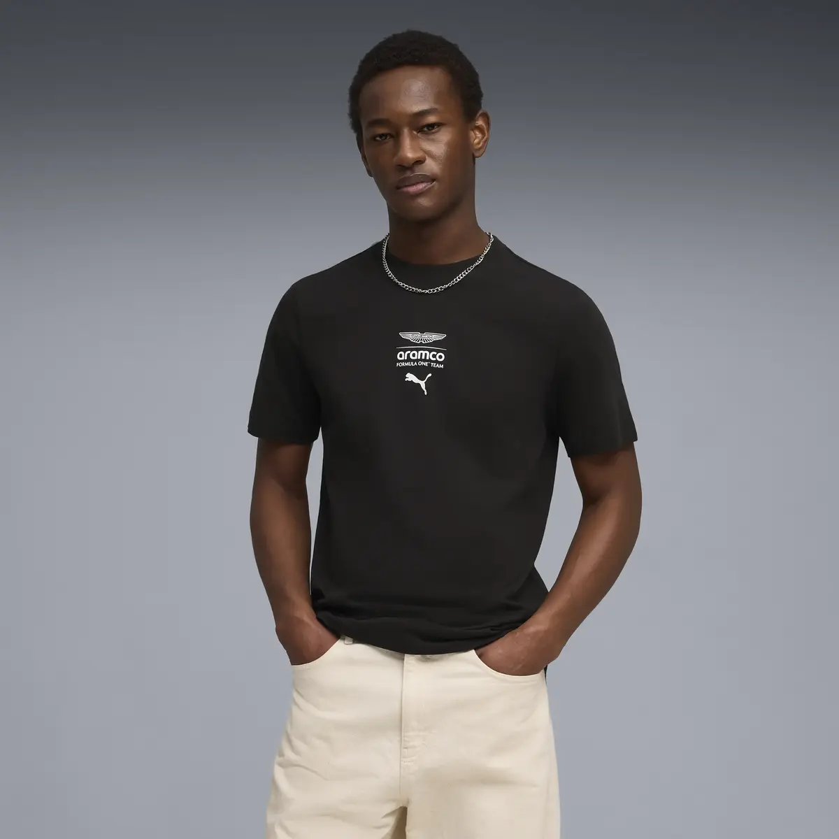 Puma AMF1 Essential Logo Tee 1 Siyah Erkek T-Shirt