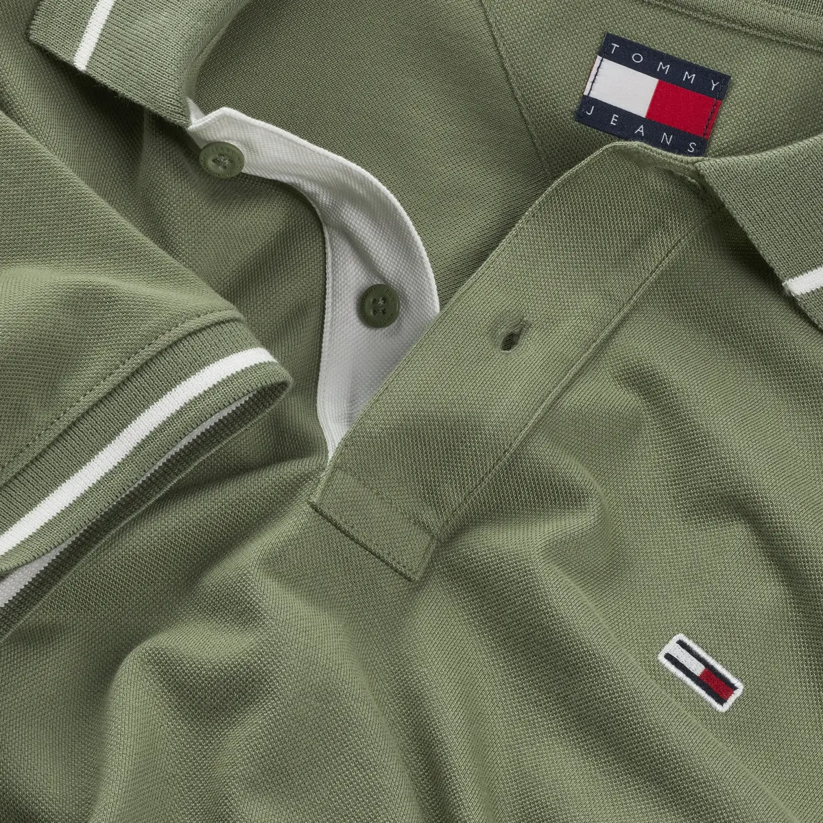 Tommy Hilfiger TJM REG TIPPED POLO, MR6 Yeşil Erkek T-Shirt & Polo