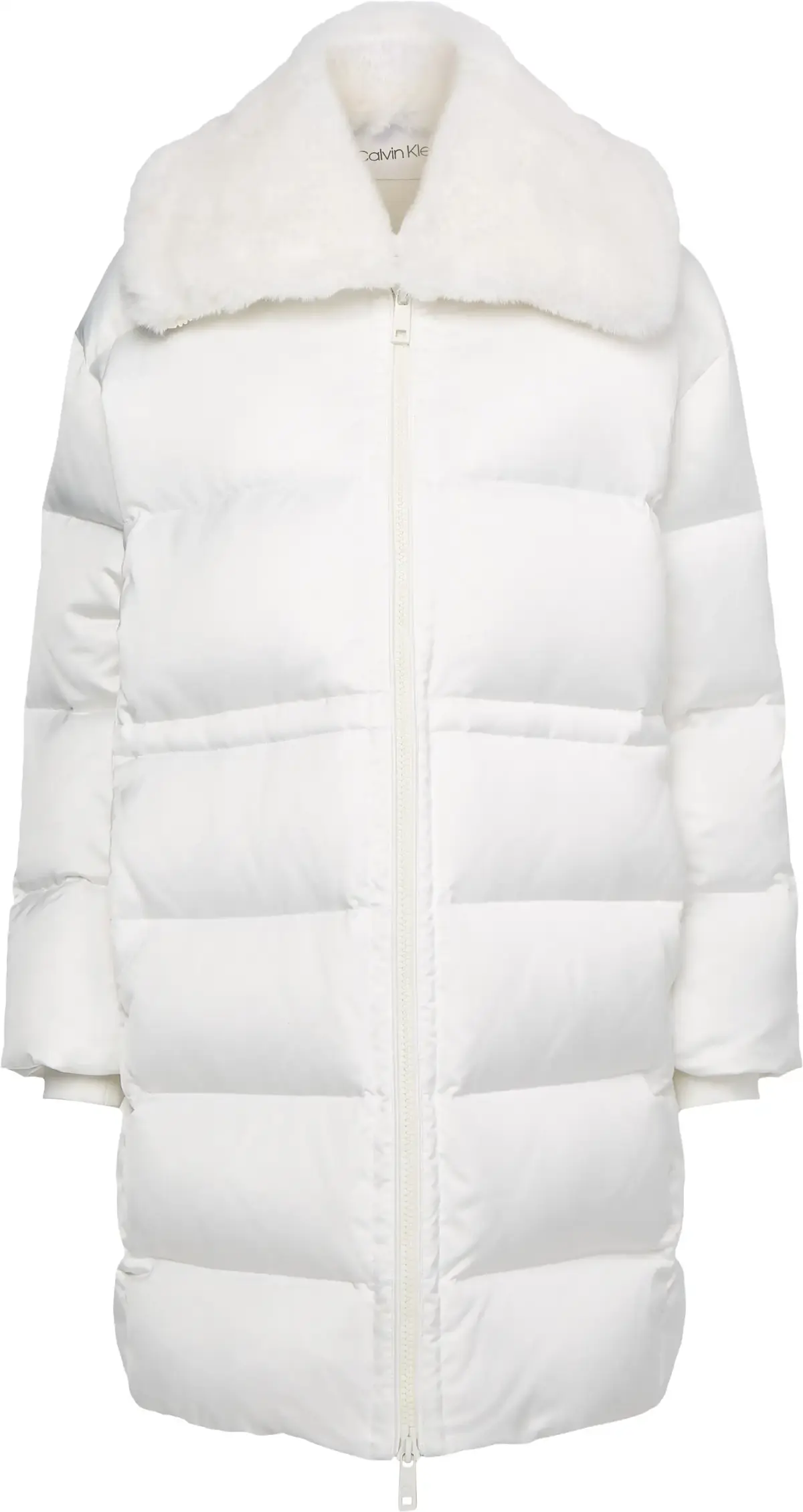 Calvin Klein LUX SATIN PUFFER COA Kadın Krem Şişme Mont