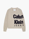 Calvin Klein BLOWN-UP LOGO LAYERS Erkek Kahverengi Kazak