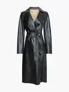 Calvin Klein CONTRAST LEATHER TRE Kadın Siyah Trençkot