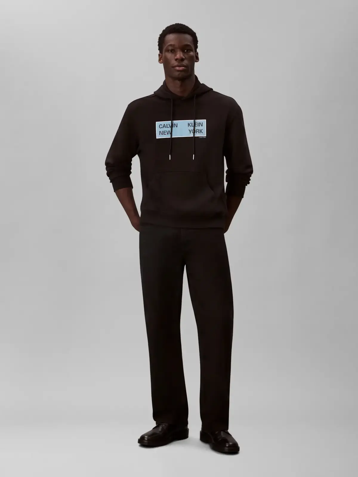 Calvin Klein LS EU 350TERRY CKNY Siyah Erkek Kapüşonlu Sweatshirt