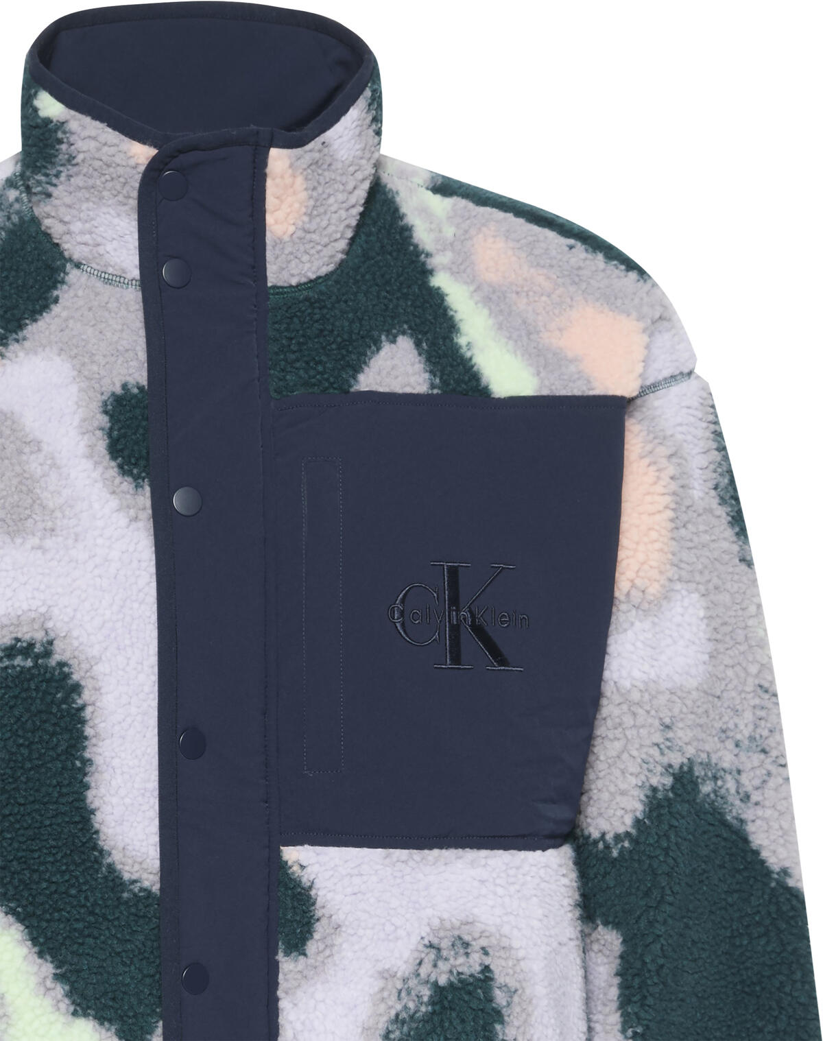 Calvin Klein LS JACQUARD 5 SHERPA JACKET Mavi Erkek Sweatshirt Calvin Klein LS JACQUARD 5 SHERPA JACKET Mavi Erkek Sweatshirt