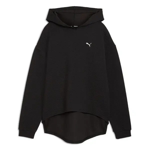 Puma Q4 STUDIO TEXTURED HOODY Siyah Kadın Hoodie