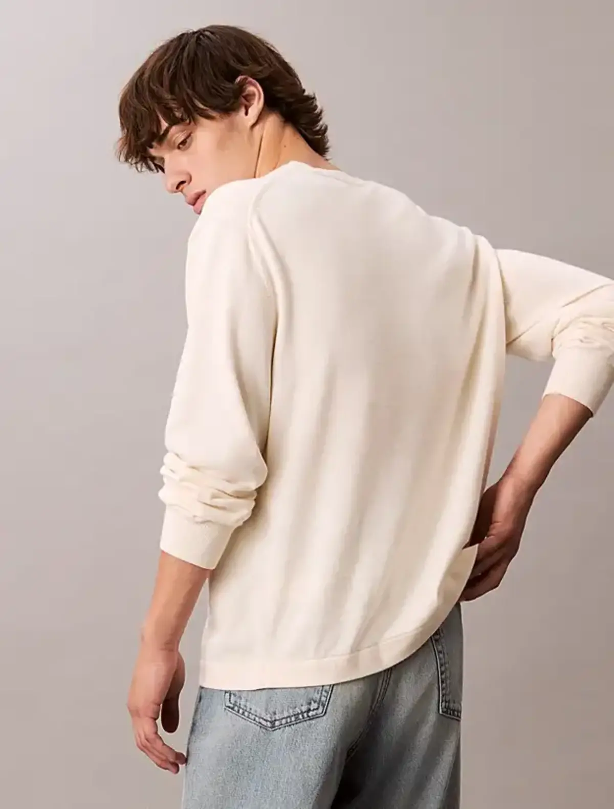 Calvin Klein LS CLRBLK GRPHC CTTN Bej Erkek Sweatshirt Calvin Klein LS CLRBLK GRPHC CTTN Bej Erkek Sweatshirt