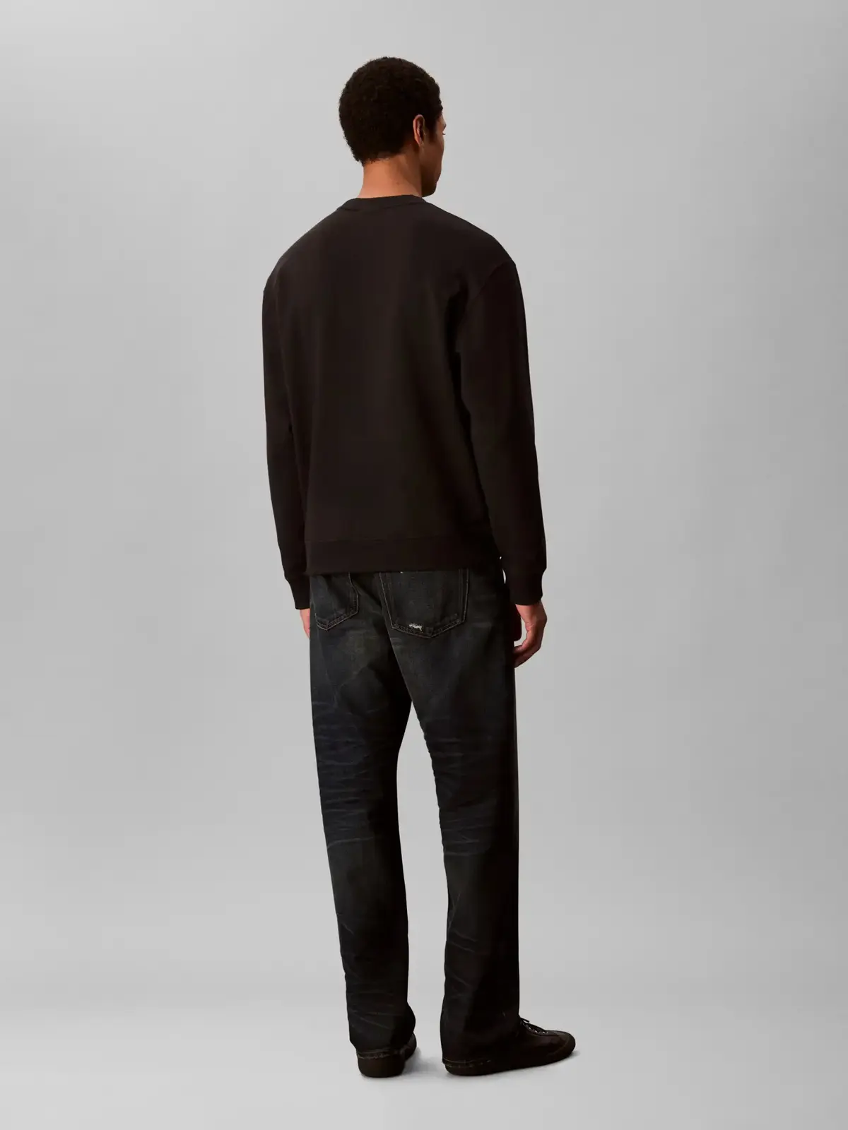 Calvin Klein LS EU 350TERRY Siyah Erkek Sweatshirt