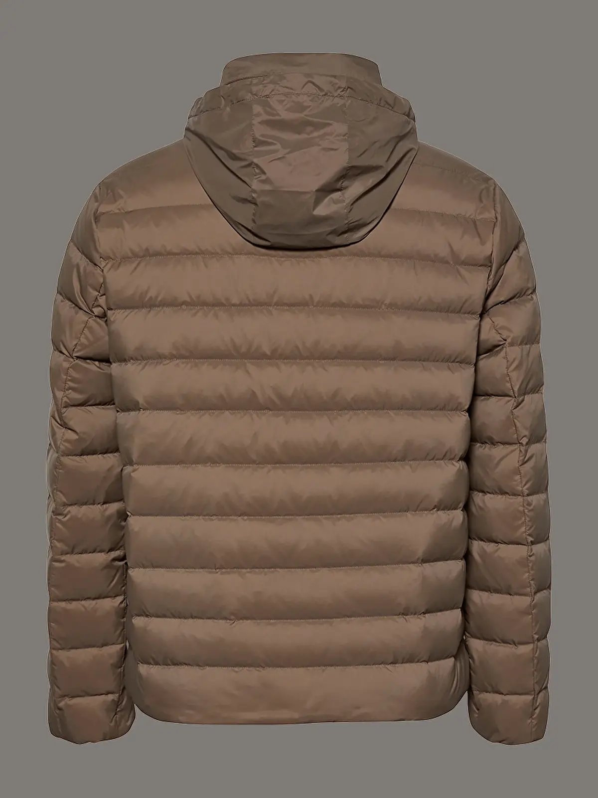 Calvin Klein LS NYLON LT WT HOODED FZ PUFFER Gri Erkek Mont Calvin Klein LS NYLON LT WT HOODED FZ PUFFER Gri Erkek Mont