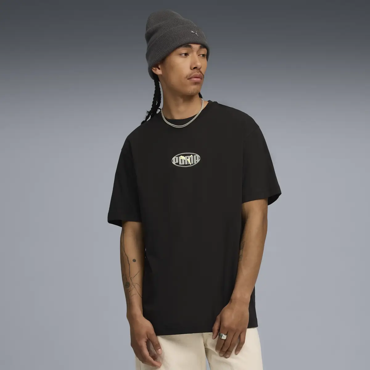 Puma ESS LOGO LAB Relaxed Tee Siyah Erkek T-Shirt & Polo