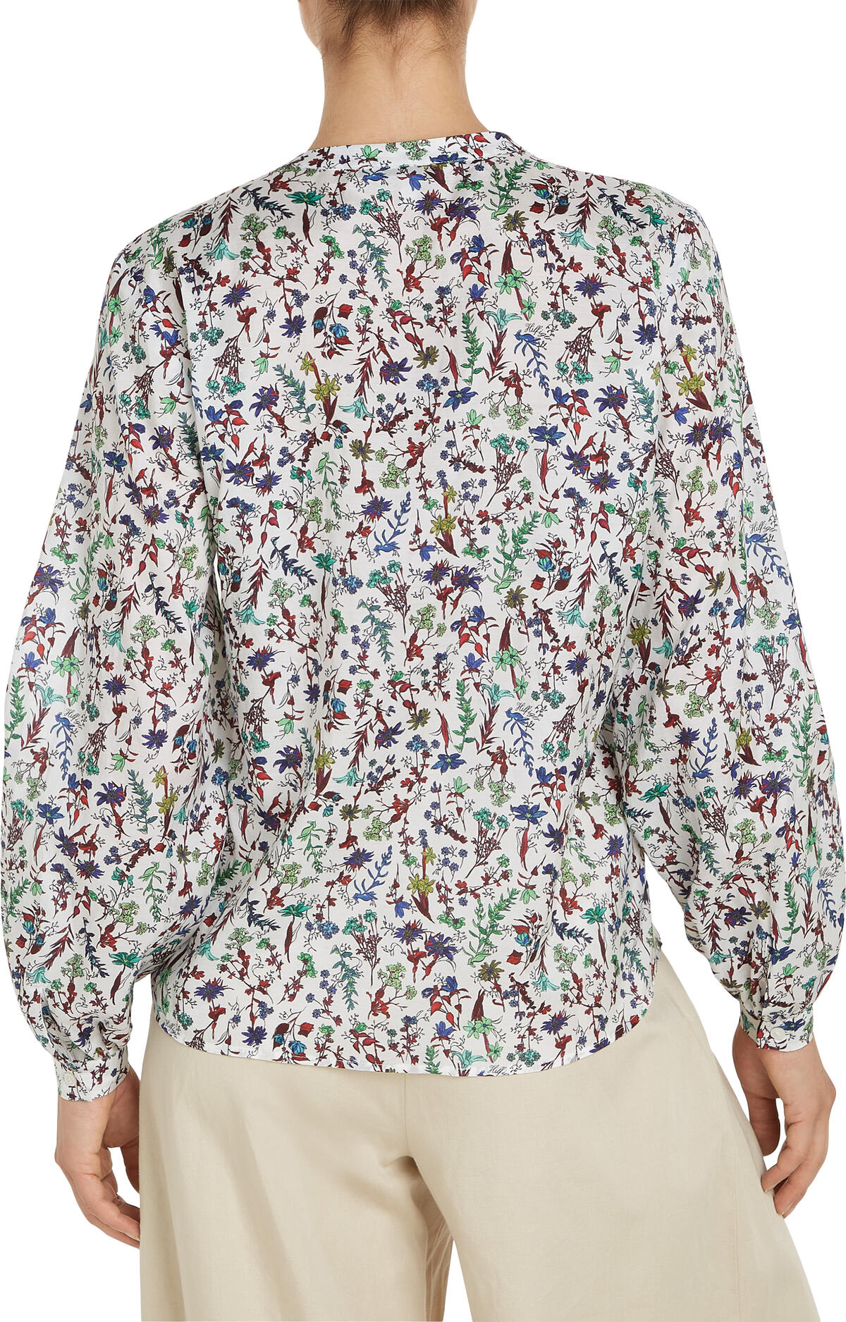Tommy Hilfiger CO VOILE FLORAL V-NK Kadın Beyaz Gömlek