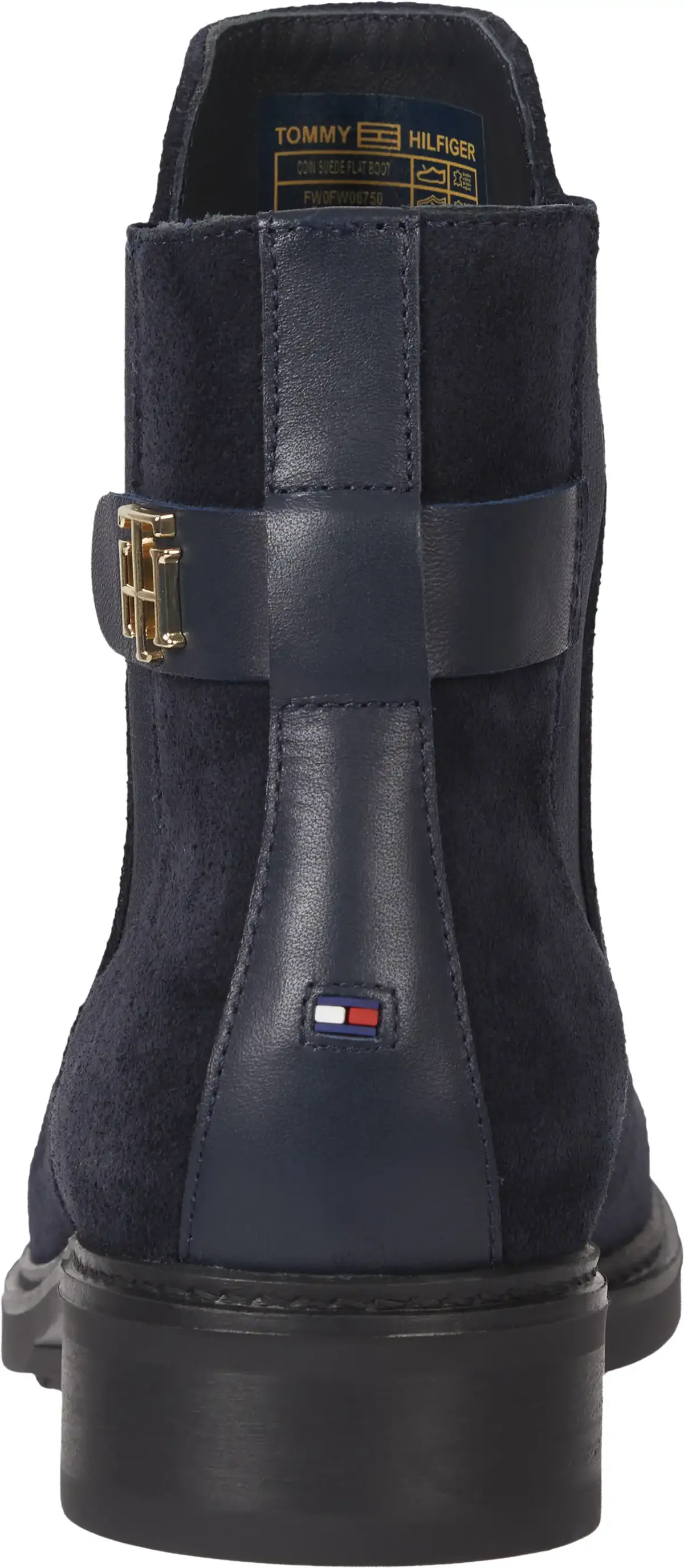 Tommy Hilfiger TH SUEDE FLAT BOOT Kadın Siyah Bot