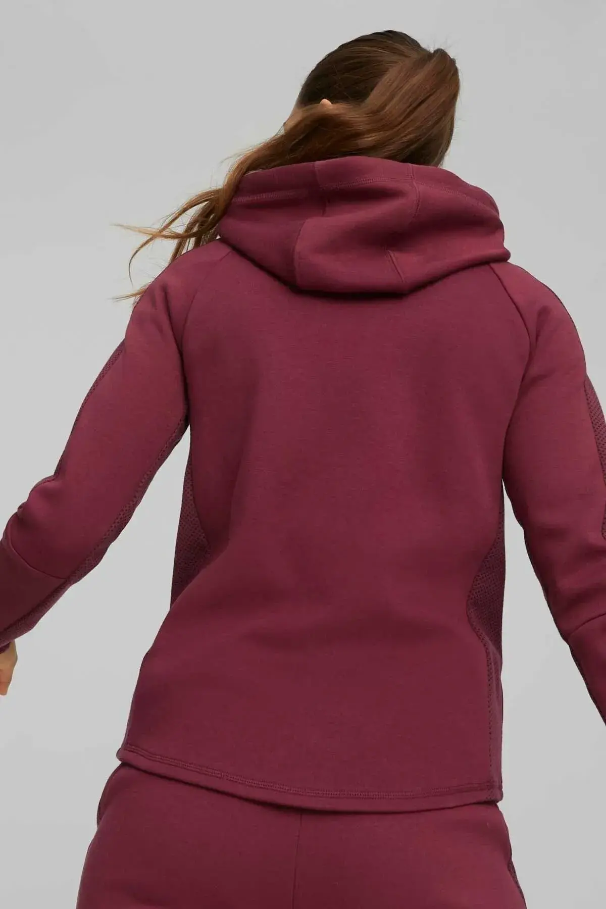 Puma EVOSTRIPE Full-Zip Hoodie Kırmızı Kadın Fermuarlı Hoodie