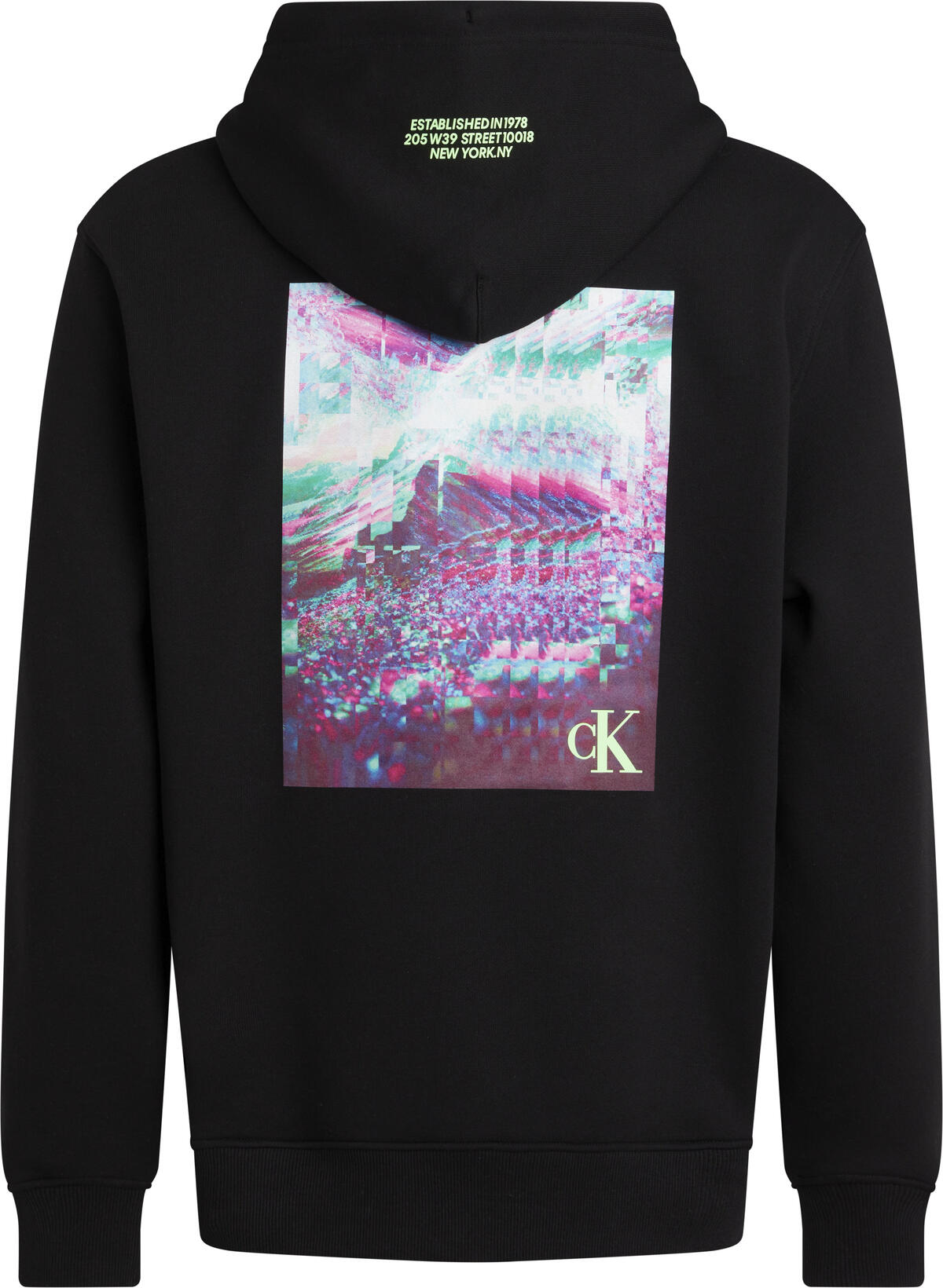 Calvin Klein HYPER REAL LANDSCAPE Erkek Siyah Hoodie